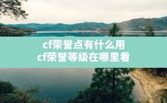 cf荣誉点有什么用(cf荣誉等级在哪里看)