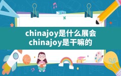 chinajoy是什么展会(chinajoy是干嘛的)