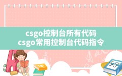 csgo控制台所有代码,csgo常用控制台代码指令