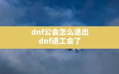 dnf公会怎么退出(dnf退工会了多久加一次新工会)