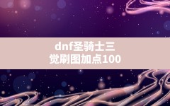 dnf圣骑士三觉刷图加点100,DNF110级版本职业加点攻略