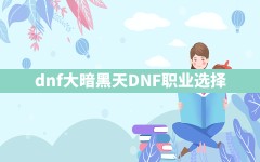 dnf大暗黑天,DNF职业选择