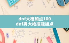 dnf大枪加点100,dnf男大枪技能加点