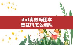 dnf奥兹玛团本(奥兹玛怎么编队)