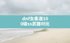 dnf女柔道100级ss武器对比,2021dnf100级女柔道装备选择