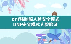 dnf强制解人脸安全模式,DNF安全模式人脸验证