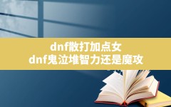 dnf散打加点女(dnf鬼泣堆智力还是魔攻)