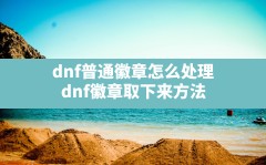 dnf普通徽章怎么处理,dnf徽章取下来方法