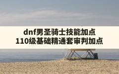 dnf男圣骑士技能加点,110级基础精通套审判加点