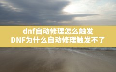 dnf自动修理怎么触发(DNF为什么自动修理触发不了)