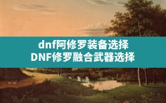 dnf阿修罗装备选择,DNF修罗融合武器选择