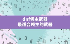 dnf领主武器,最适合领主的武器