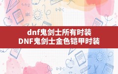 dnf鬼剑士所有时装,DNF鬼剑士金色铠甲时装