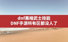 dnf黑暗武士技能(DNF手游所有区都没人了)