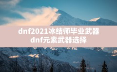 dnf2021冰结师毕业武器(dnf元素武器选择)