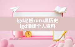 lgd老板ruru黑历史,lgd潘婕个人资料