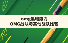 omg黑暗势力,OMG战队与其他战队比较