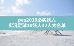 pes2010必买妖人(实况足球10妖人32人大名单)