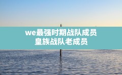 we最强时期战队成员,皇族战队老成员