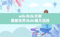 wlk冰dk天赋,魔兽世界冰dk雕文选择