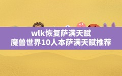 wlk恢复萨满天赋,魔兽世界10人本萨满天赋推荐