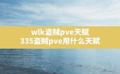 wlk盗贼pve天赋(335盗贼pve用什么天赋)