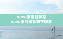 wow服务器状态,wow服务器状态在哪看